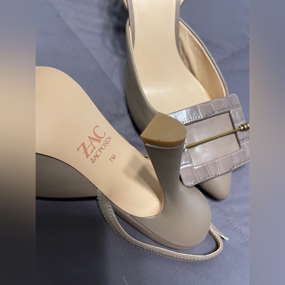 Zac Posen Nena Buckled Leather Slingback Pump NEW